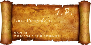 Tani Pongrác névjegykártya